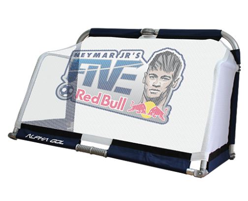 Alpha Aluminium Folding Goal with custom net Red Bull sponsor logo