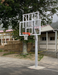 Basketball post and goal tower with adjustable height from senior to junior