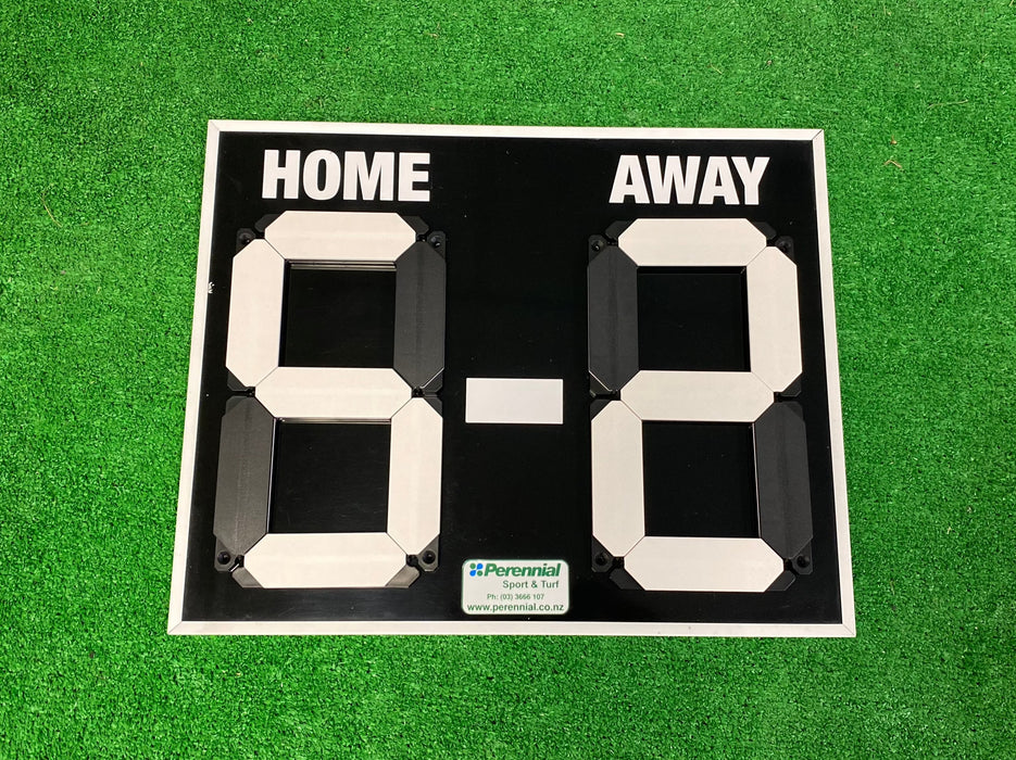 Cleverscore multi sport scoreboard with white flip digits modules