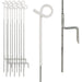 Pig tail post - 10 pack, galvanised spring steel 6mm diameter shaft with galvanised presesd form steel foot. 935mm overall height, 750mm out of ground height.
