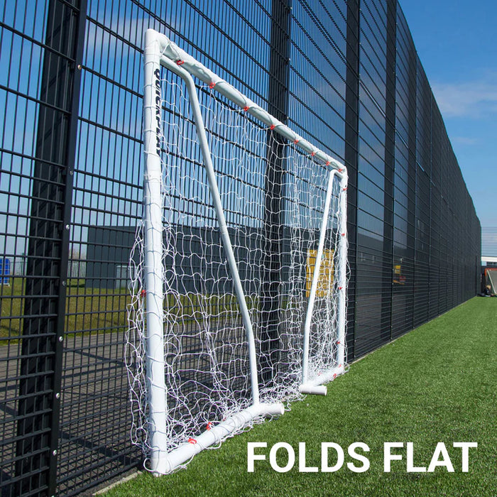 Quickplay Q-Fold Match Folding uPVC Football Goal folded flat