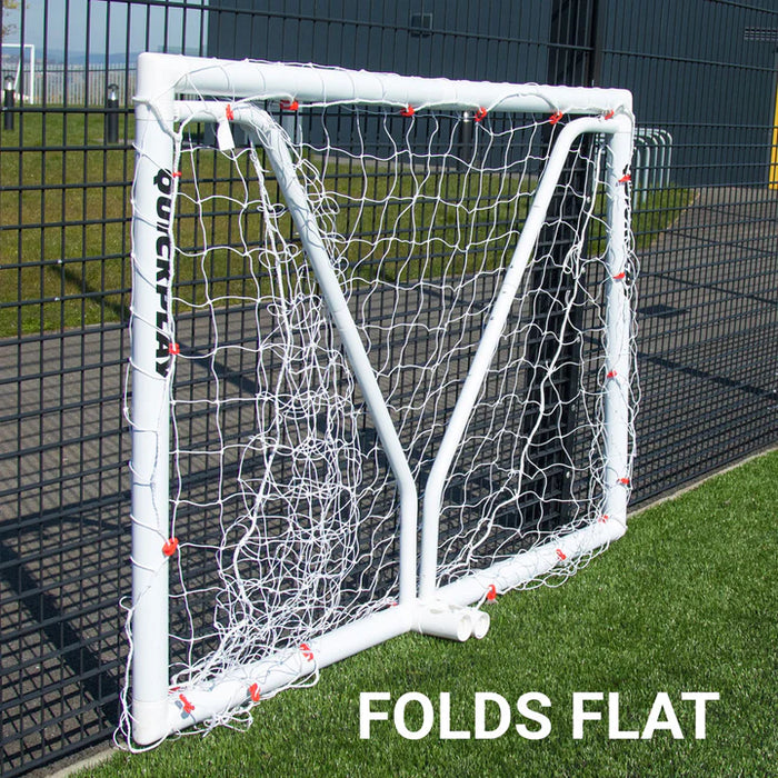 Quickplay Q-Fold Match Folding uPVC Football Goal folded flat