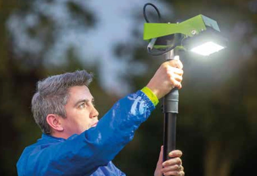 RiteLite Sports-Lite temporary sports light being set up