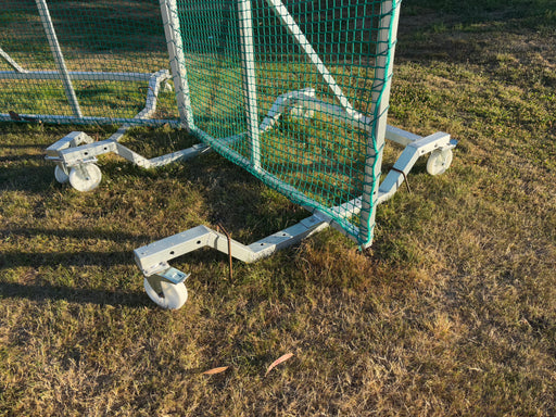 Softball backstop net, wheels portable base, Picton