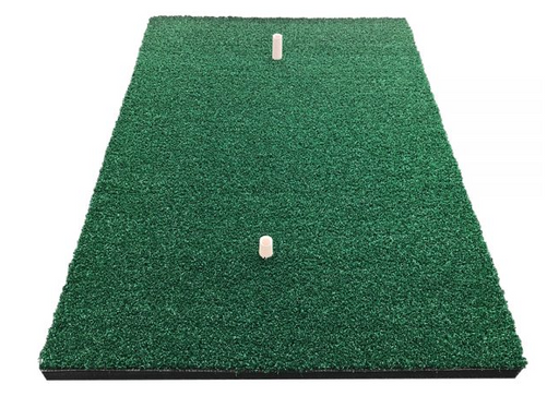 Home practice golf mat with rubber tees