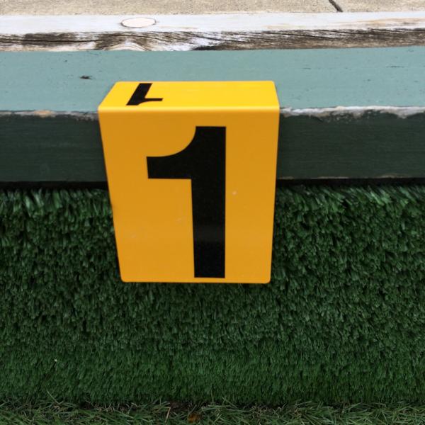 Hanging Rink Number - standard black on yellow