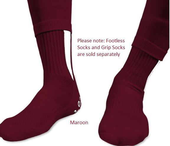 Gioca Footless Socks and Grip Socks - Maroon