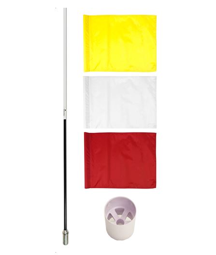 Traditional Flag Pole with flag and plastic cup