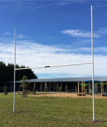 Aluminium Rugby Posts with Sleeve Base - 6m — Perennial Sport & Turf