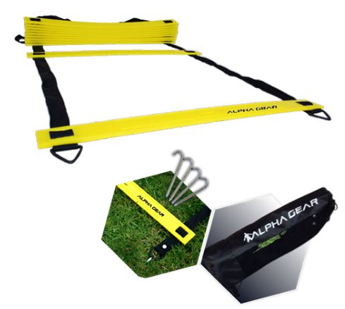 ALpha 4m Speed Agiilty Ladder with grass spikes and carry bag