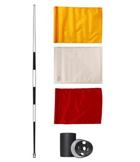 Tournament pole, HD flag, aluminium cup set